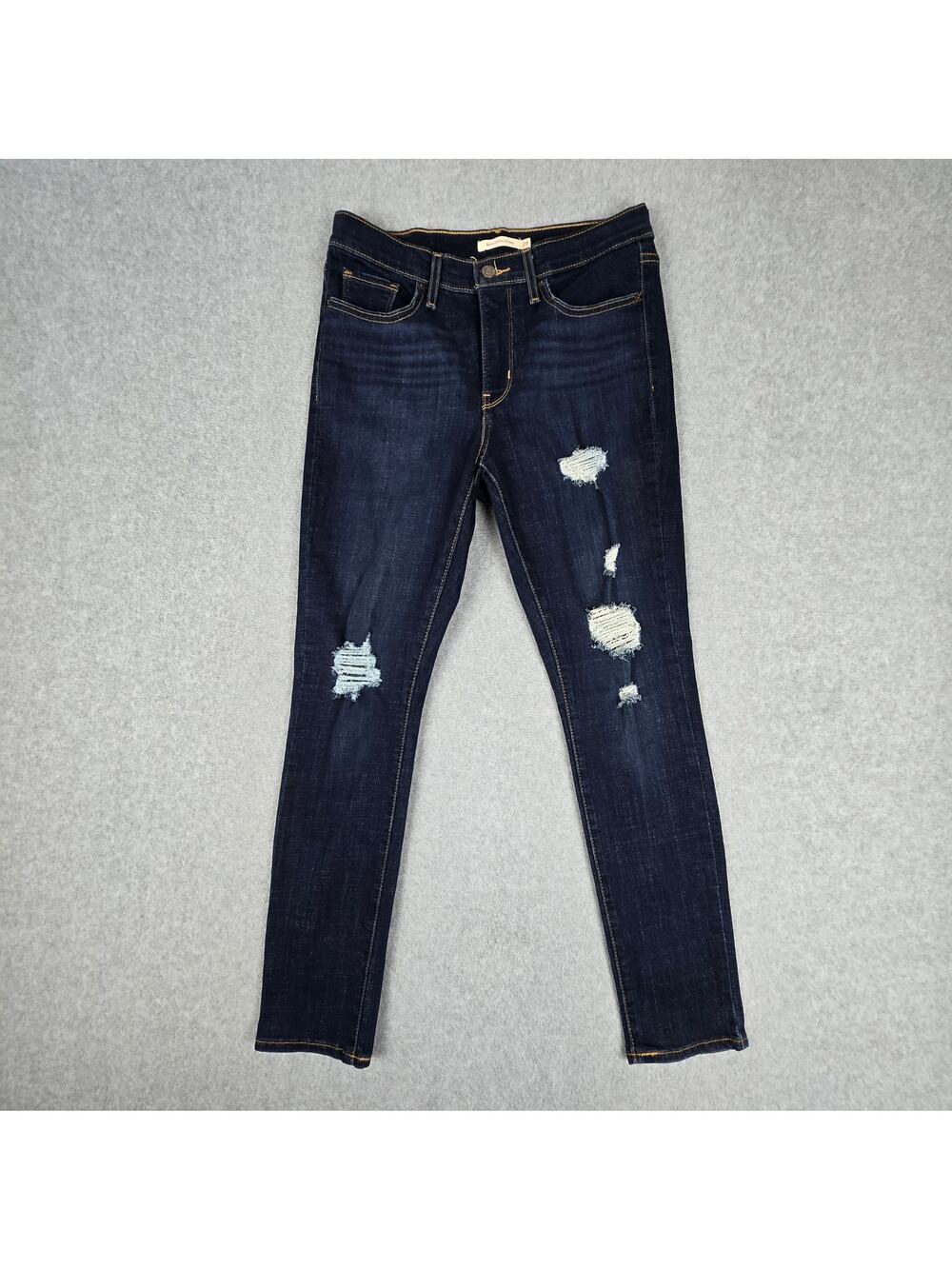 Levi's 311 Shaping Skinny Jeans 29x28 Dark Wash Distressed Knees